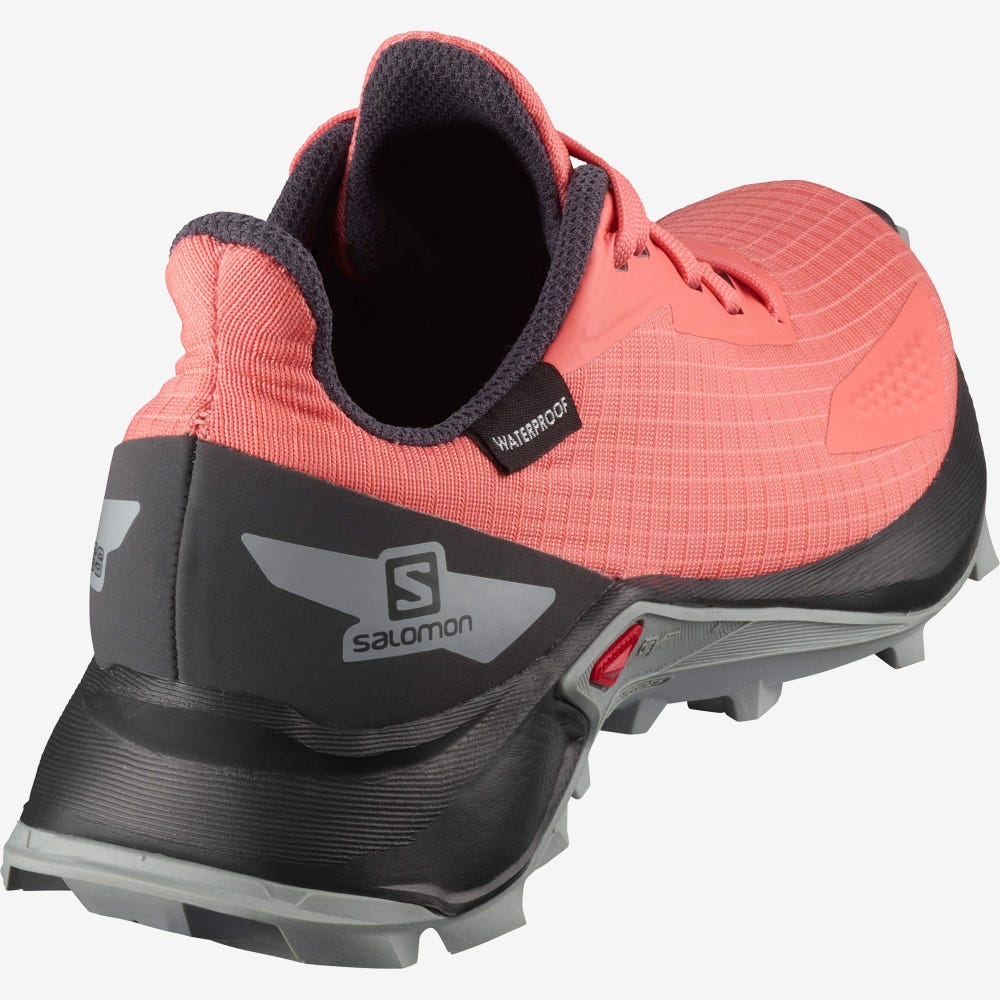 Kids' Salomon ALPHACROSS BLAST CLIMASALOMON™ WATERPROOF Trail Running Shoes Coral | BSDP-59720
