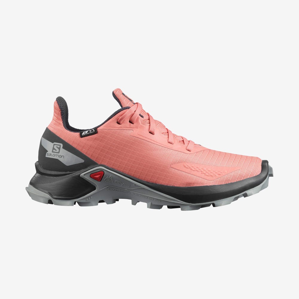 Kids\' Salomon ALPHACROSS BLAST CLIMASALOMON™ WATERPROOF Trail Running Shoes Coral | BSDP-59720