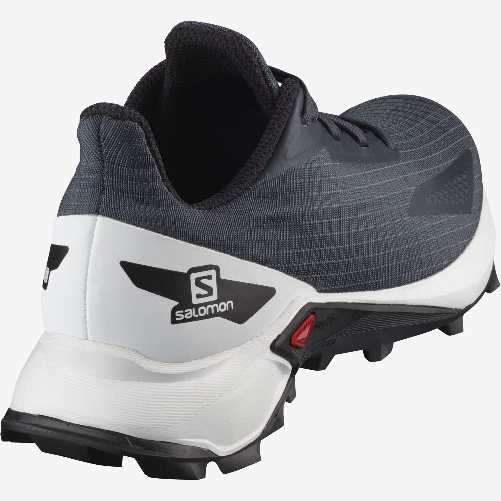 Kids' Salomon ALPHACROSS BLAST Running Shoes White/Black | DLZM-59406