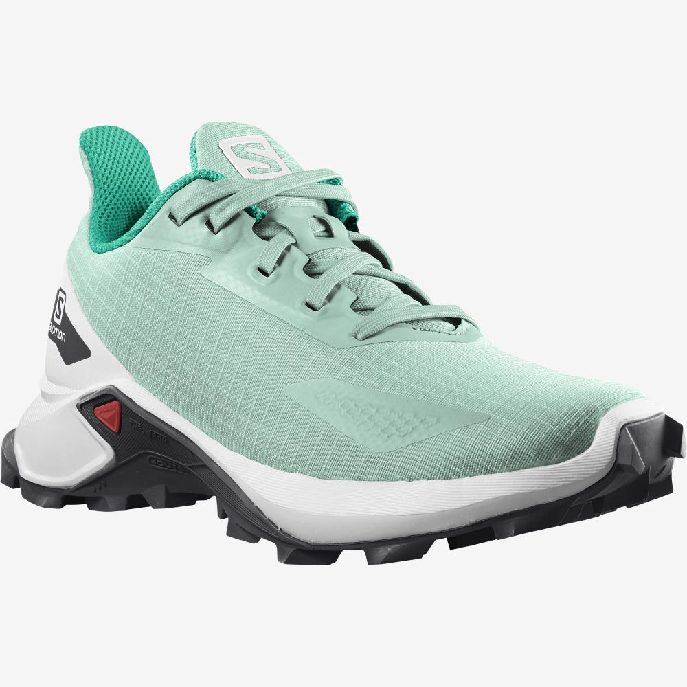 Kids' Salomon ALPHACROSS BLAST Running Shoes Green/White/Black | UJTF-91246