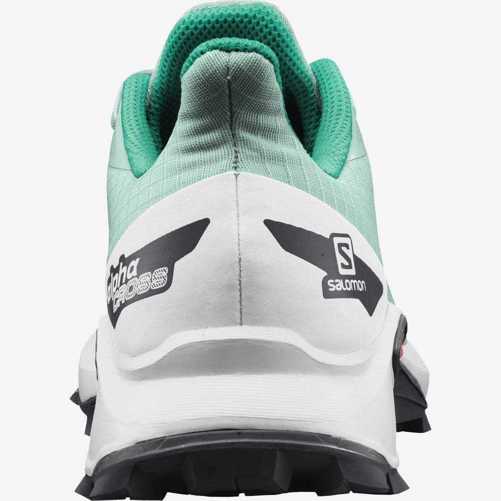 Kids' Salomon ALPHACROSS BLAST Running Shoes Green/White/Black | UJTF-91246