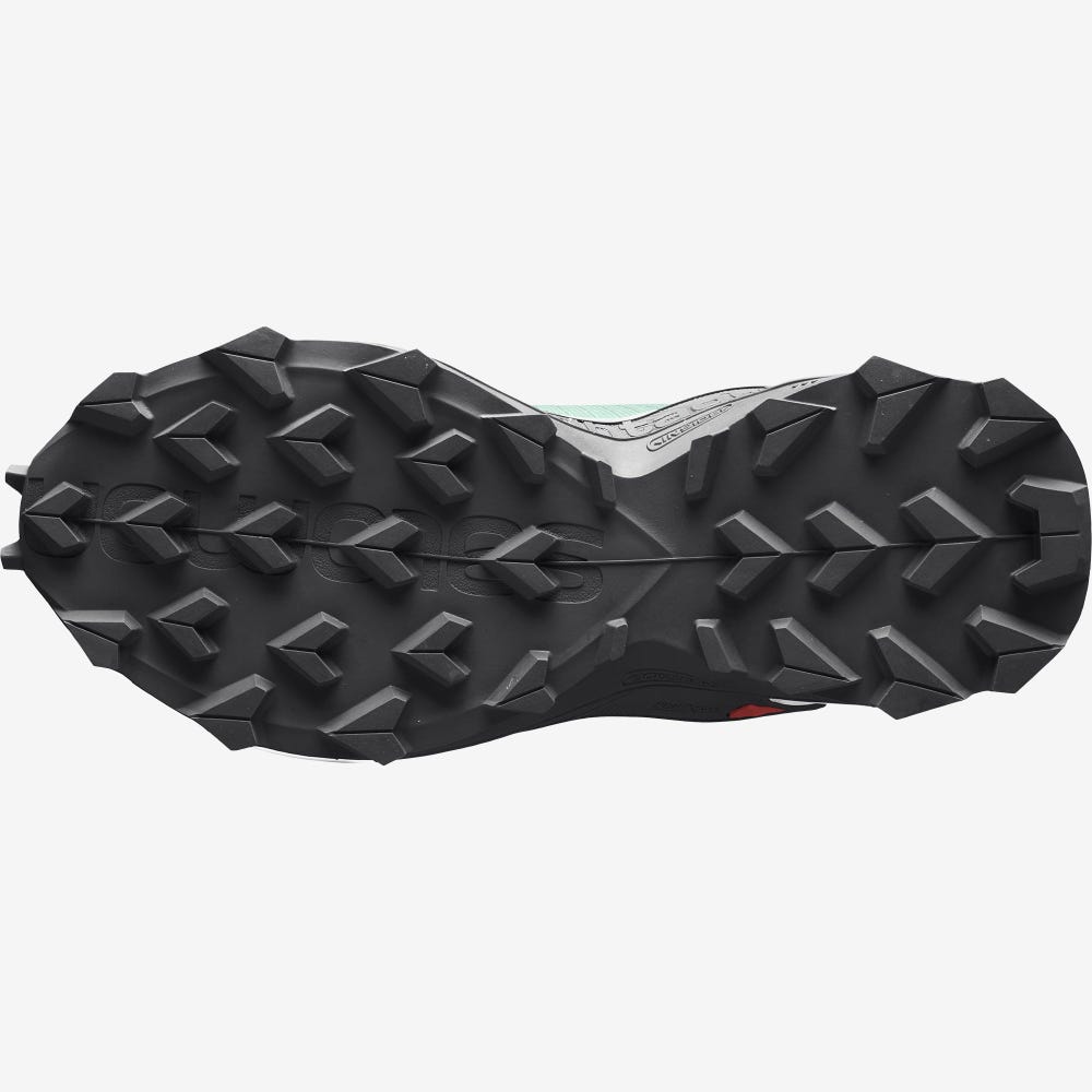 Kids' Salomon ALPHACROSS BLAST Running Shoes Green/White/Black | UJTF-91246