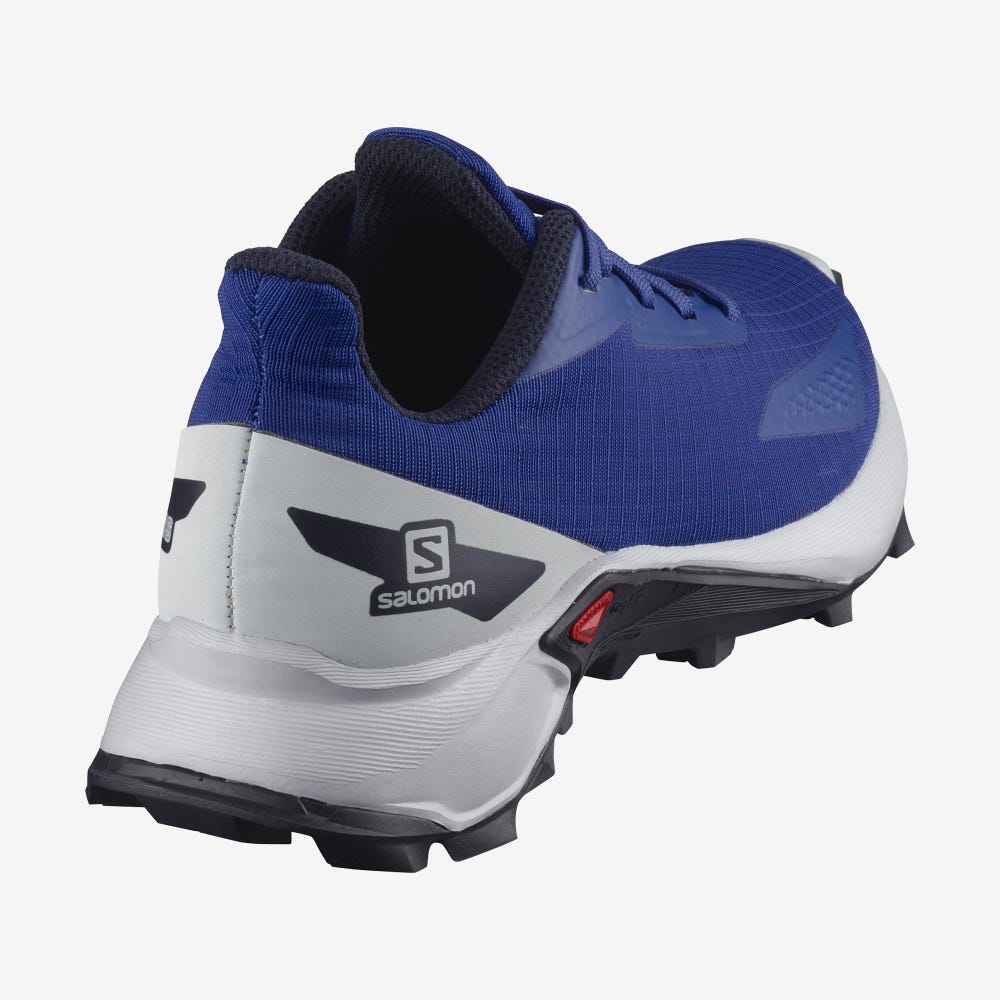 Kids' Salomon ALPHACROSS BLAST Trail Running Shoes Navy/Blue | KUEQ-17850