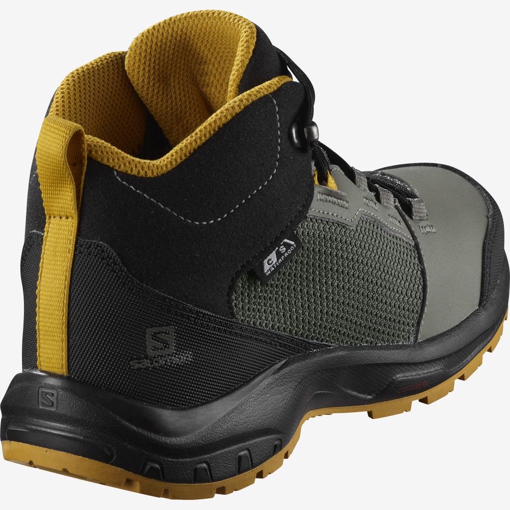 Kids' Salomon OUTWARD CLIMASALOMON™ WATERPROOF Hiking Boots Grey/Black | RDUV-07165