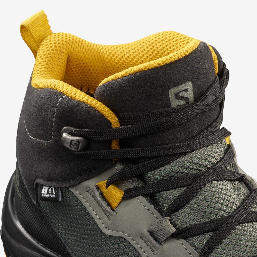 Kids' Salomon OUTWARD CLIMASALOMON™ WATERPROOF Hiking Boots Grey/Black | RDUV-07165
