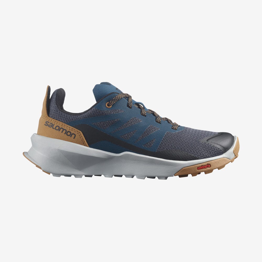 Kids\' Salomon PATROL Hiking Boots Grey/Blue/Brown | SPME-13826