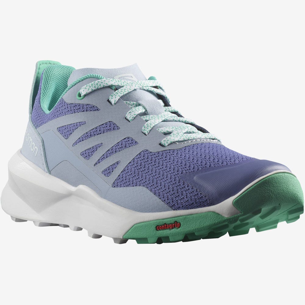 Kids' Salomon PATROL Trail Running Shoes Blue/Mint | AFCL-48219