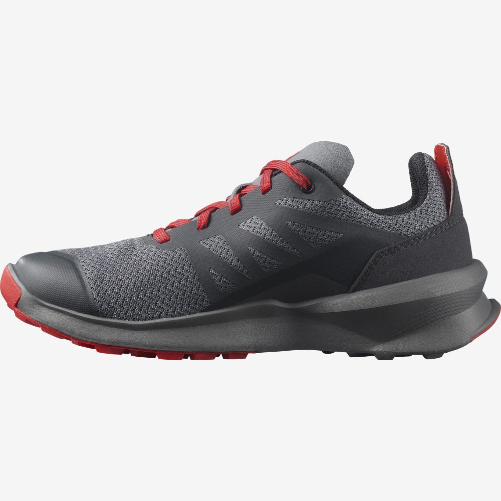 Kids' Salomon PATROL Trail Running Shoes Grey/Red | SGEV-42960