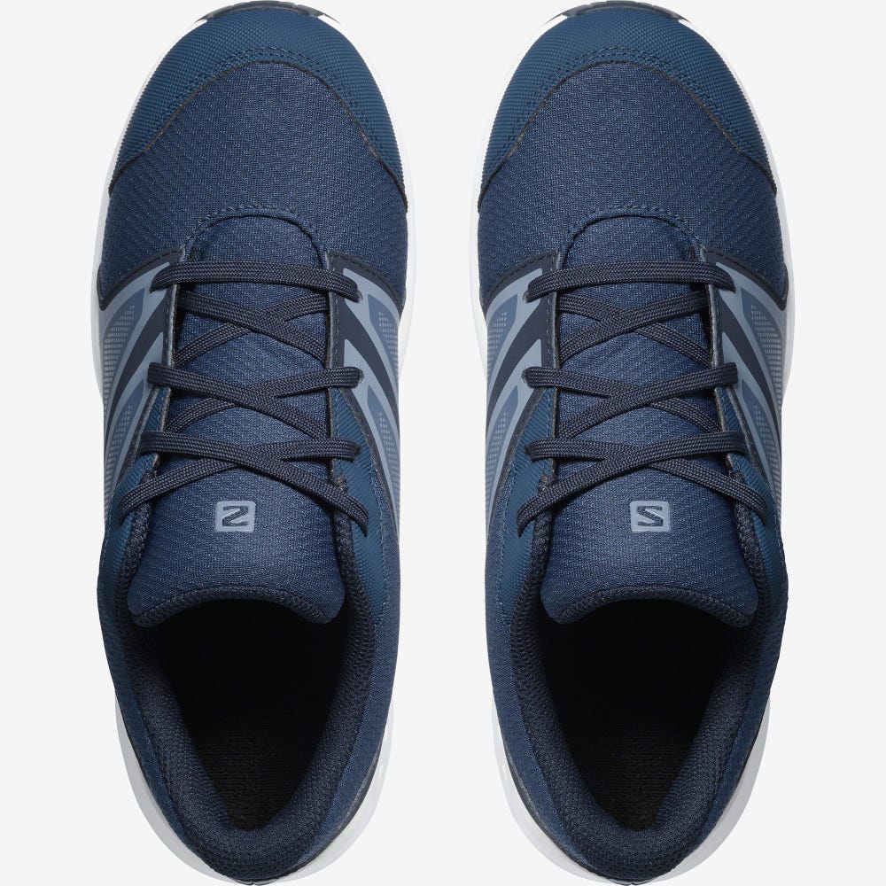 Kids' Salomon SENSE CLIMASALOMON™ WATERPROOF Running Shoes Navy/Grey | AVDZ-98015