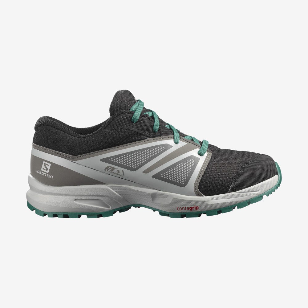 Kids\' Salomon SENSE CLIMASALOMON™ WATERPROOF Trail Running Shoes Black/Blue | AYBE-41263