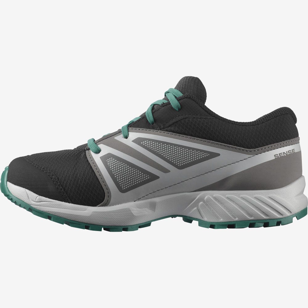 Kids' Salomon SENSE CLIMASALOMON™ WATERPROOF Running Shoes Black/Blue | ECLW-30859