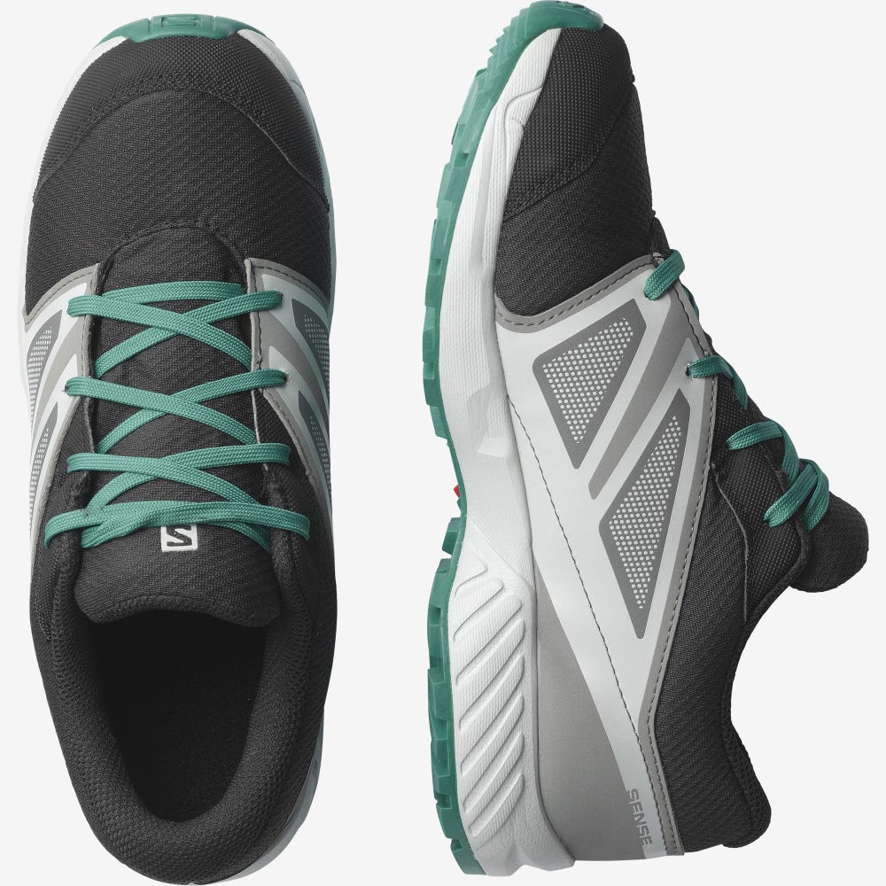 Kids' Salomon SENSE CLIMASALOMON™ WATERPROOF Running Shoes Black/Blue | ECLW-30859