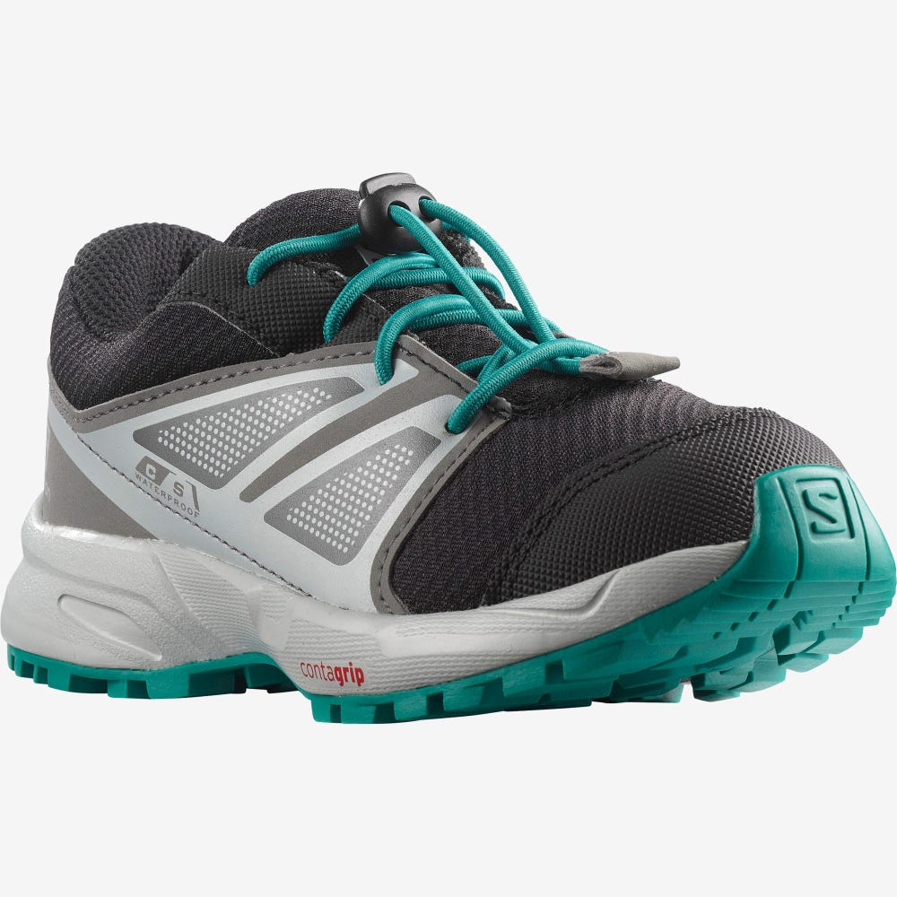 Kids' Salomon SENSE CLIMASALOMON™ WATERPROOF Running Shoes Black/Blue | KIXZ-42658