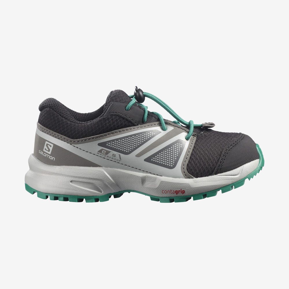 Kids\' Salomon SENSE CLIMASALOMON™ WATERPROOF Running Shoes Black/Blue | KIXZ-42658