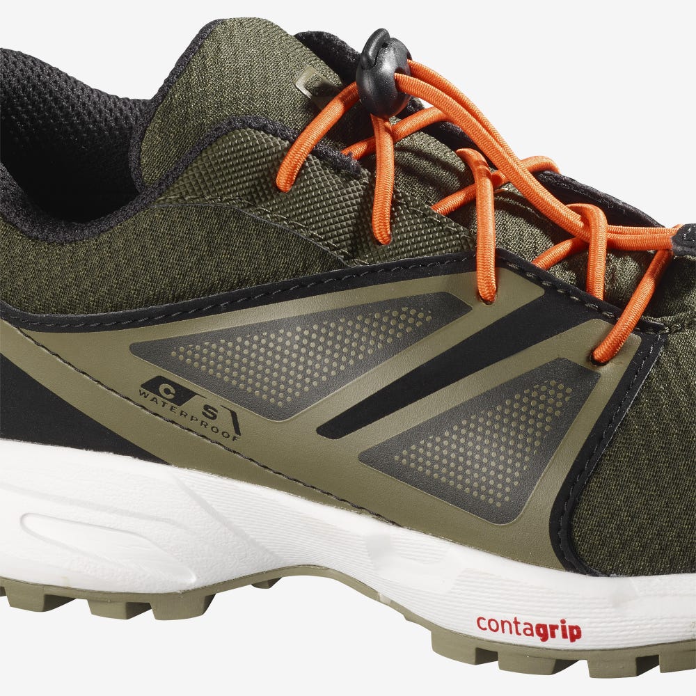 Kids' Salomon SENSE CLIMASALOMON™ WATERPROOF Running Shoes Black | MICE-02914