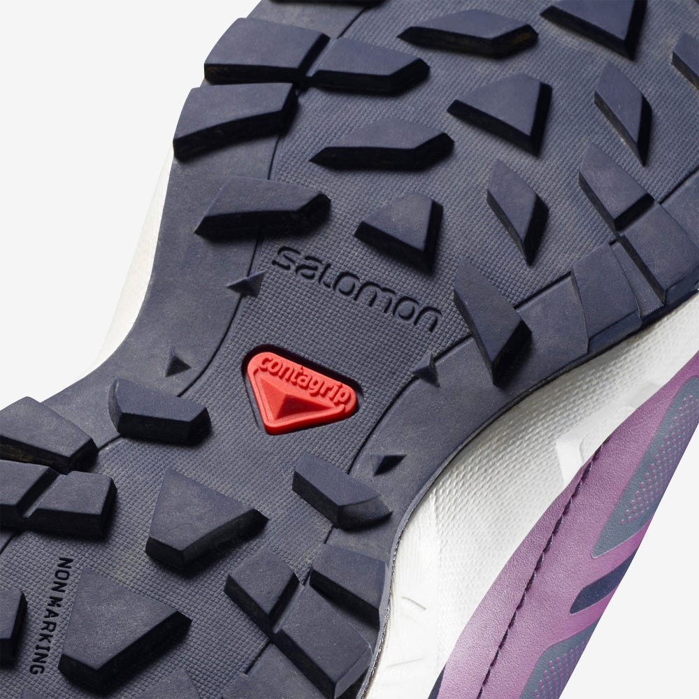 Kids' Salomon SENSE CLIMASALOMON™ WATERPROOF Trail Running Shoes Blue/Purple | WTGP-97246