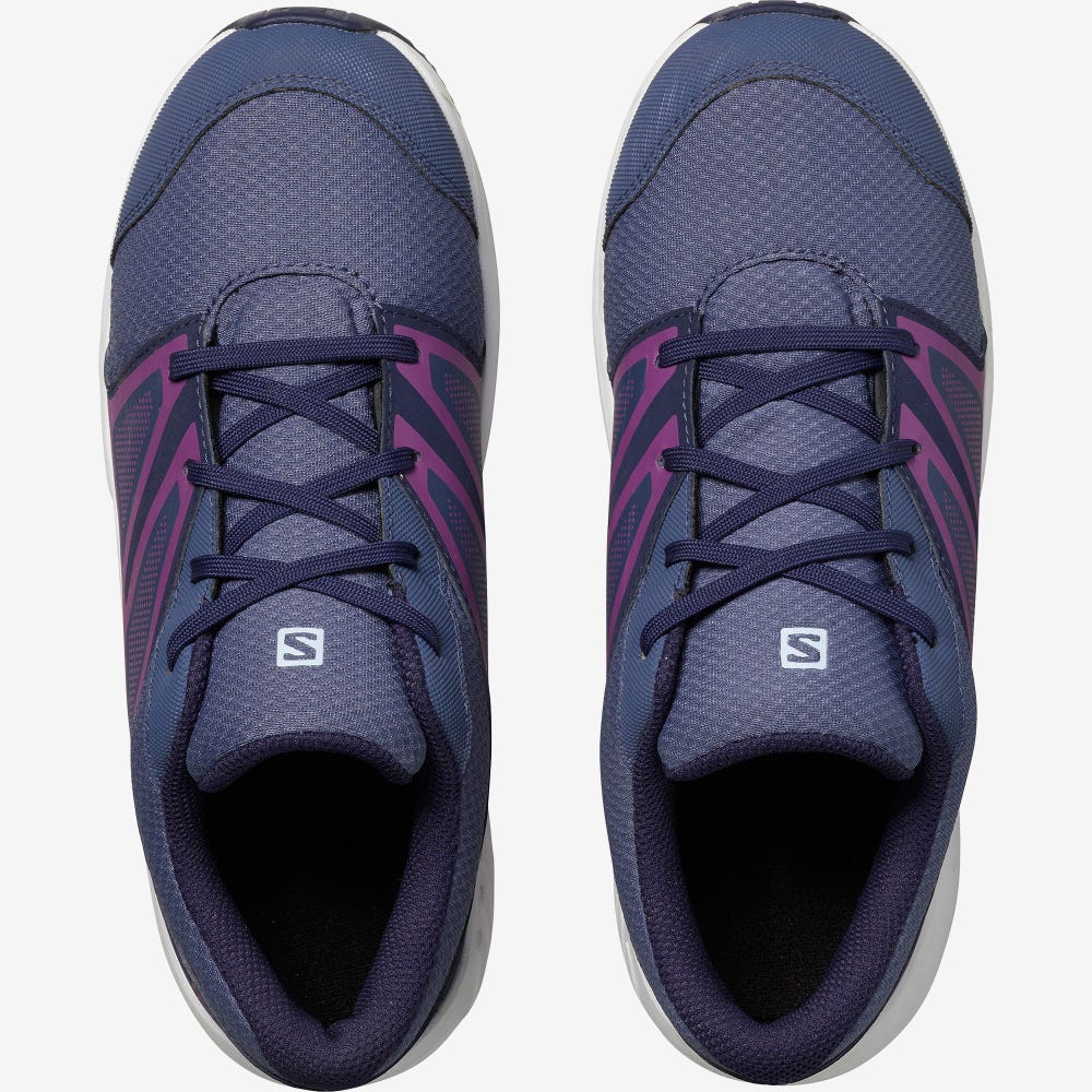 Kids' Salomon SENSE CLIMASALOMON™ WATERPROOF Trail Running Shoes Blue/Purple | WTGP-97246