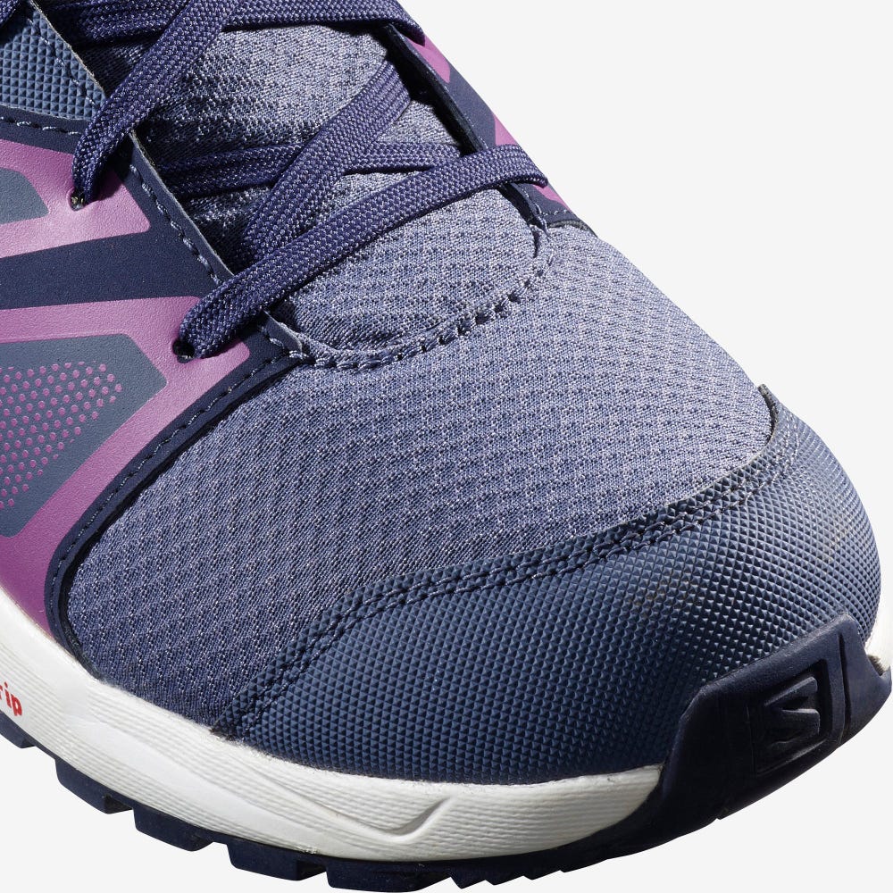Kids' Salomon SENSE CLIMASALOMON™ WATERPROOF Trail Running Shoes Blue/Purple | WTGP-97246