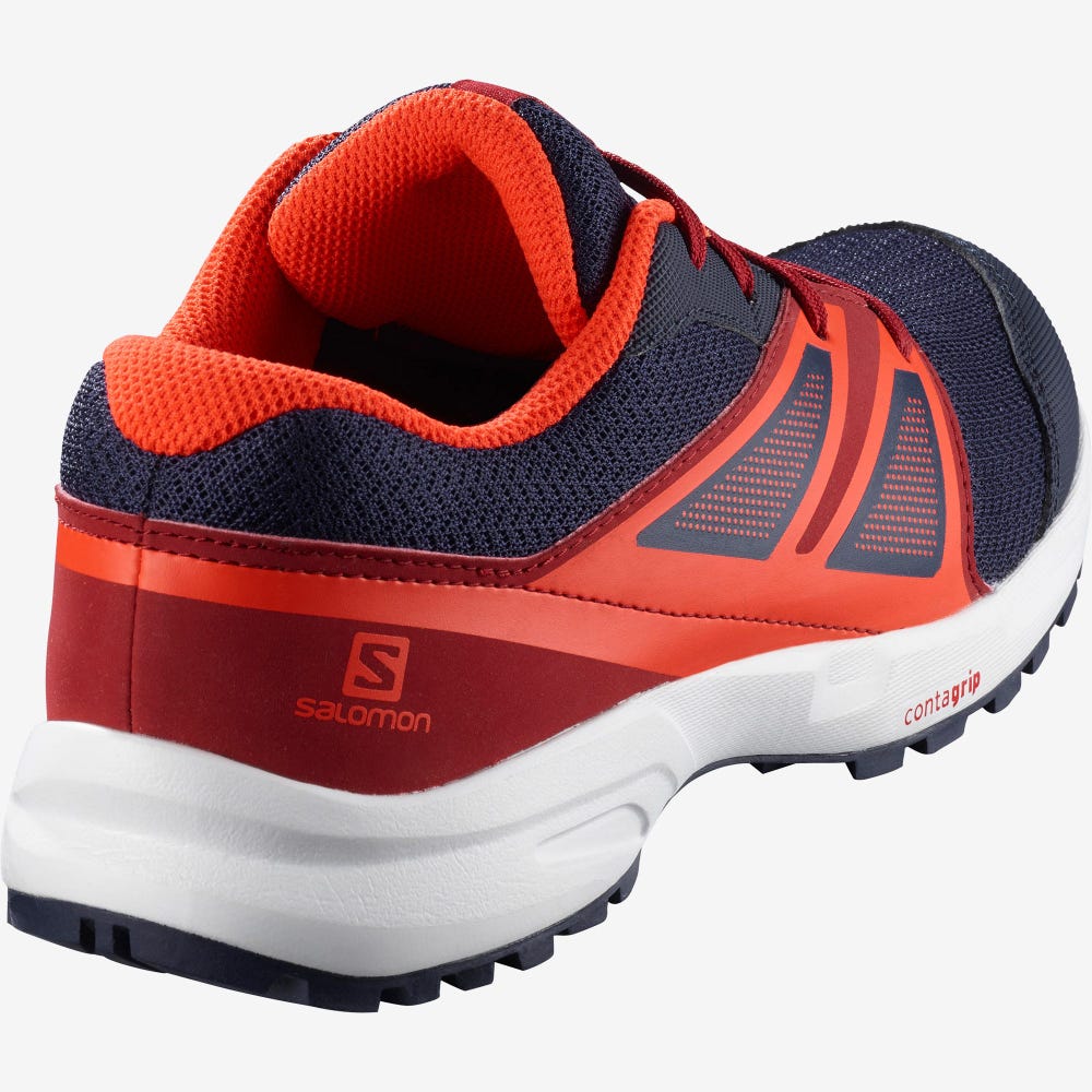 Kids' Salomon SENSE J Running Shoes Blue/Red/Pink | XQRD-65149