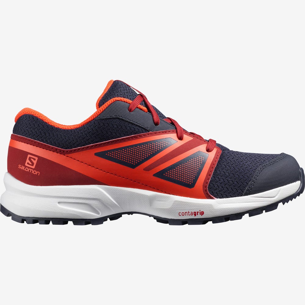 Kids' Salomon SENSE J Running Shoes Blue/Red/Pink | XQRD-65149