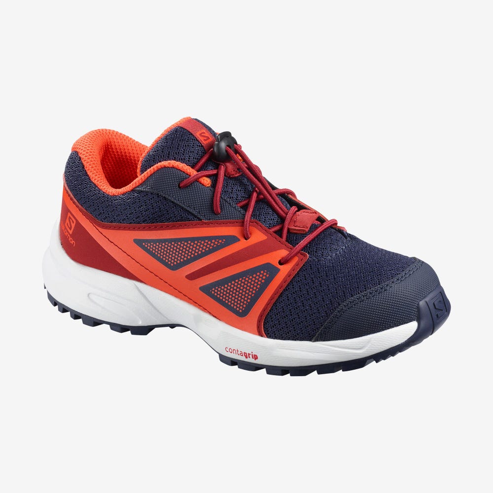 Kids\' Salomon SENSE K Running Shoes Blue/Red/Pink | WKLP-45067