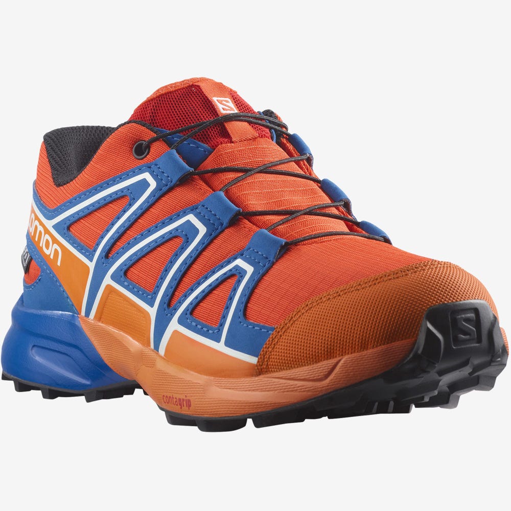 Kids' Salomon SPEEDCROSS CLIMASALOMON™ WATERPROOF Trail Running Shoes Pink/White | BHNL-15743