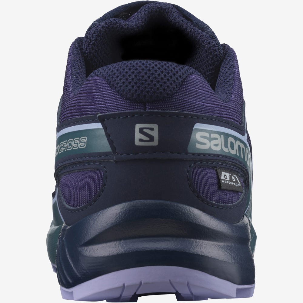Kids' Salomon SPEEDCROSS CLIMASALOMON™ WATERPROOF Hiking Boots Purple/Blue/Lavender | BYNO-71805