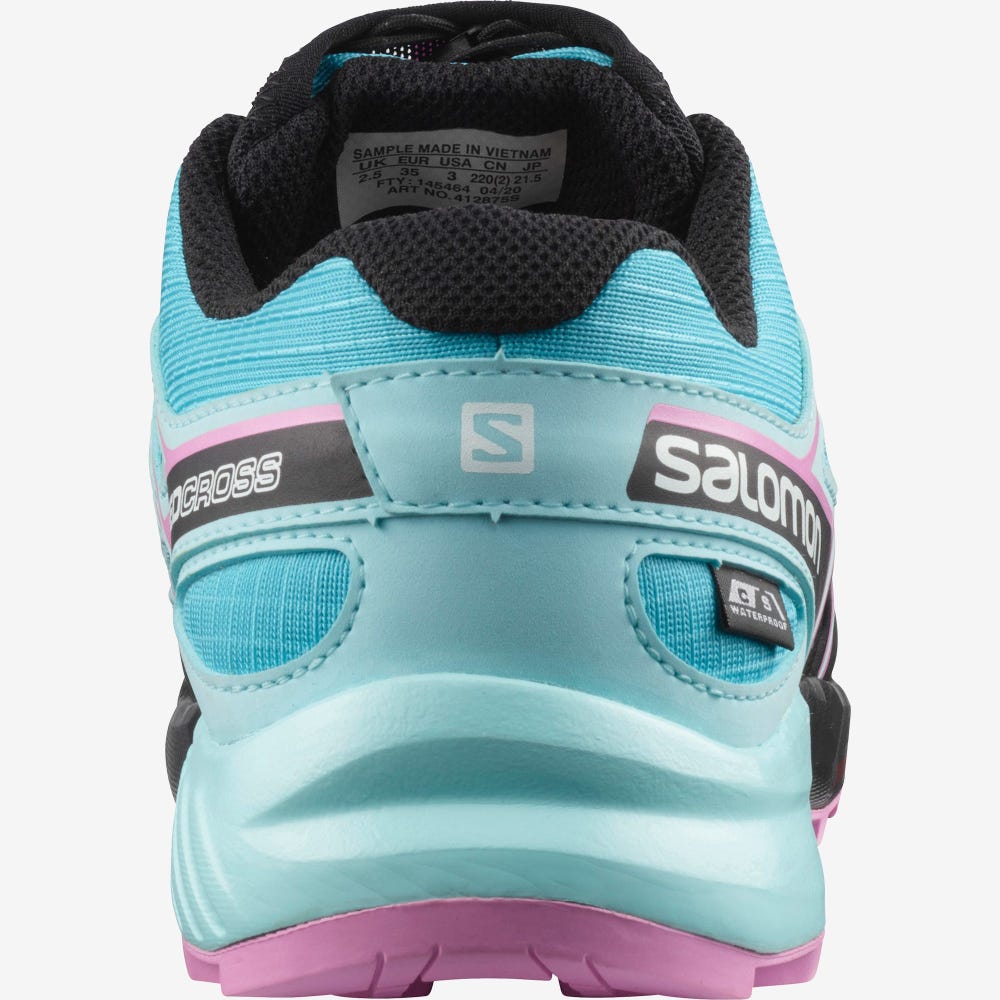 Kids' Salomon SPEEDCROSS CLIMASALOMON™ WATERPROOF Hiking Boots Blue/Turquoise/Purple | WCSE-38649
