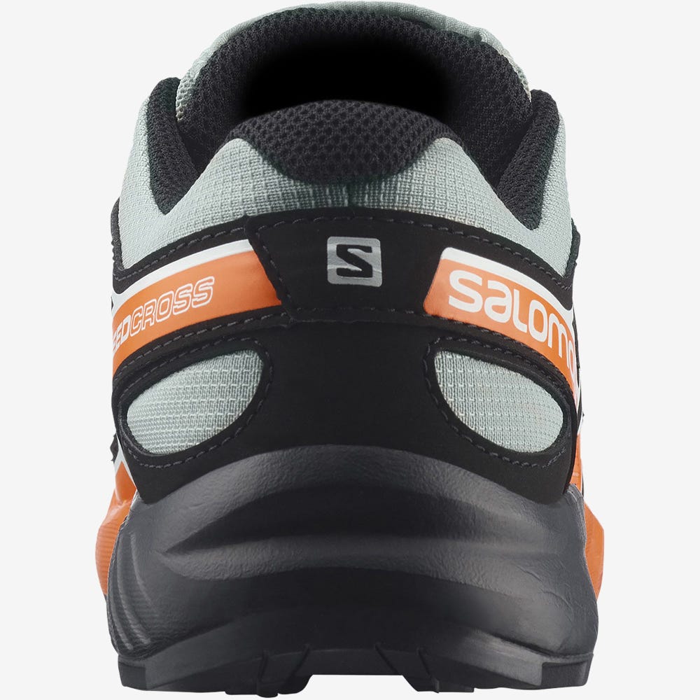 Kids' Salomon SPEEDCROSS Hiking Boots Green/Black/Orange | BPQA-72054