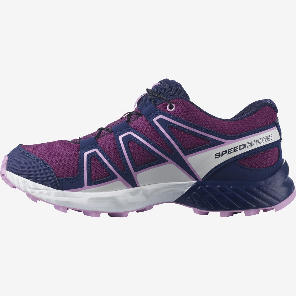 Kids' Salomon SPEEDCROSS Hiking Boots Purple/Blue/Purple | BGIY-36490