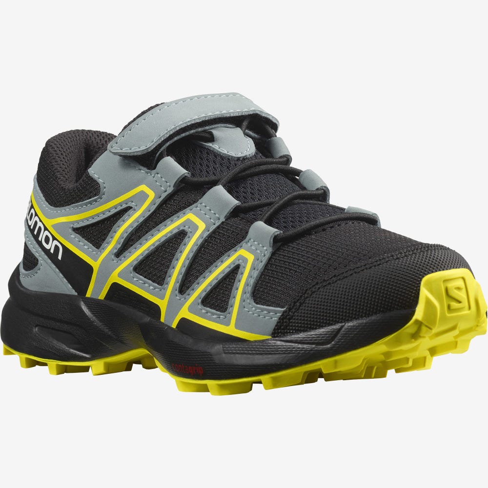 Kids' Salomon SPEEDCROSS Trail Running Shoes Black | FVBJ-75264