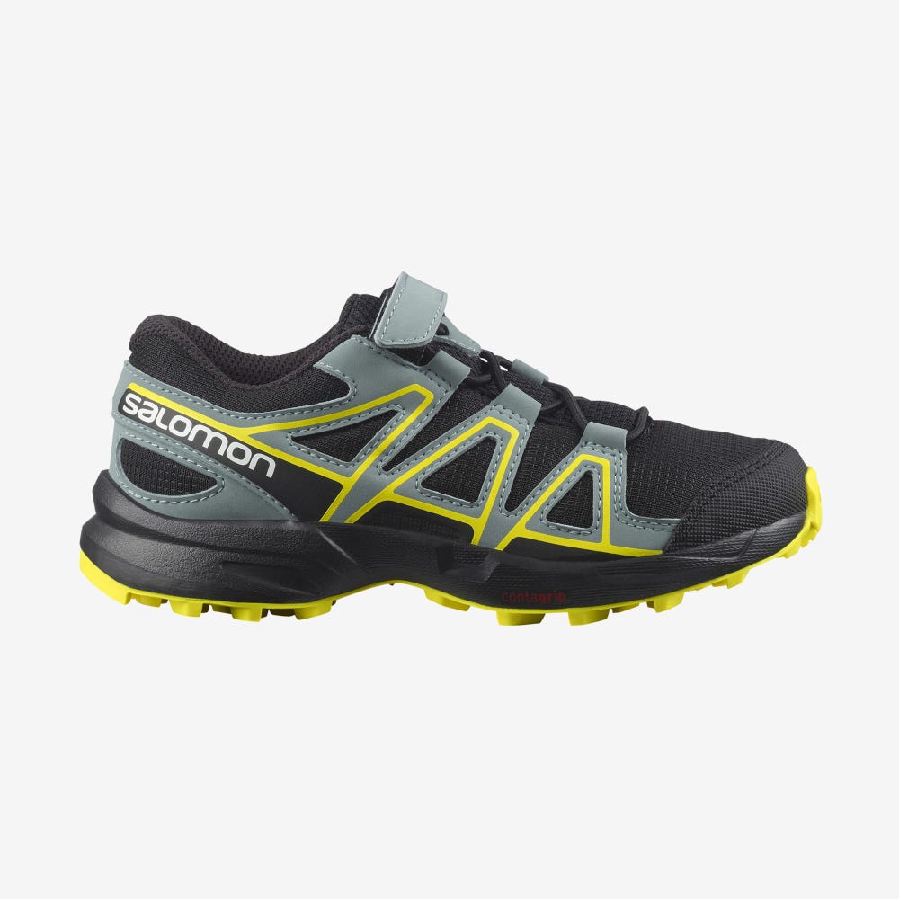 Kids\' Salomon SPEEDCROSS Trail Running Shoes Black | FVBJ-75264