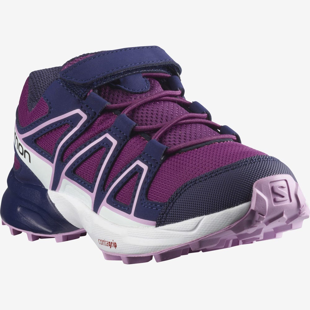 Kids' Salomon SPEEDCROSS Trail Running Shoes Purple/Blue/Purple | RQTS-56721