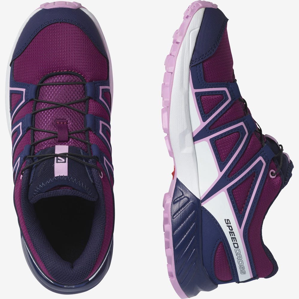 Kids' Salomon SPEEDCROSS Trail Running Shoes Black | SUPE-37924
