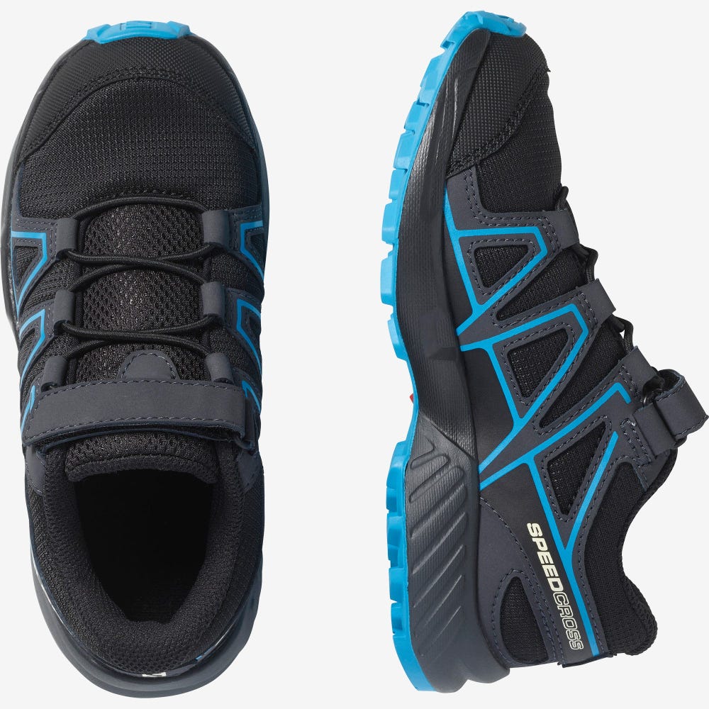 Kids' Salomon SPEEDCROSS Trail Running Shoes Black | YJTW-78610