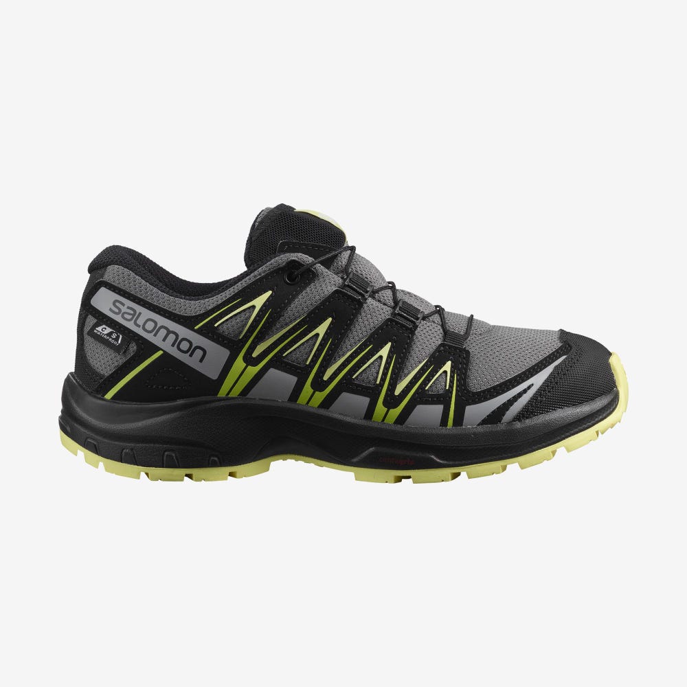 Kids\' Salomon XA PRO 3D CLIMASALOMON™ WATERPROOF Hiking Boots Black | AUTC-19305