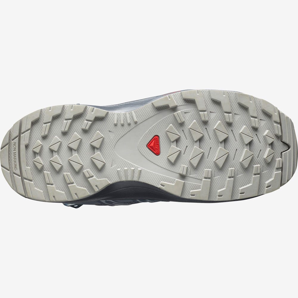 Kids' Salomon XA PRO 3D CSWP NOCTURNE J Trail Running Shoes Grey/Navy | ASHD-51032