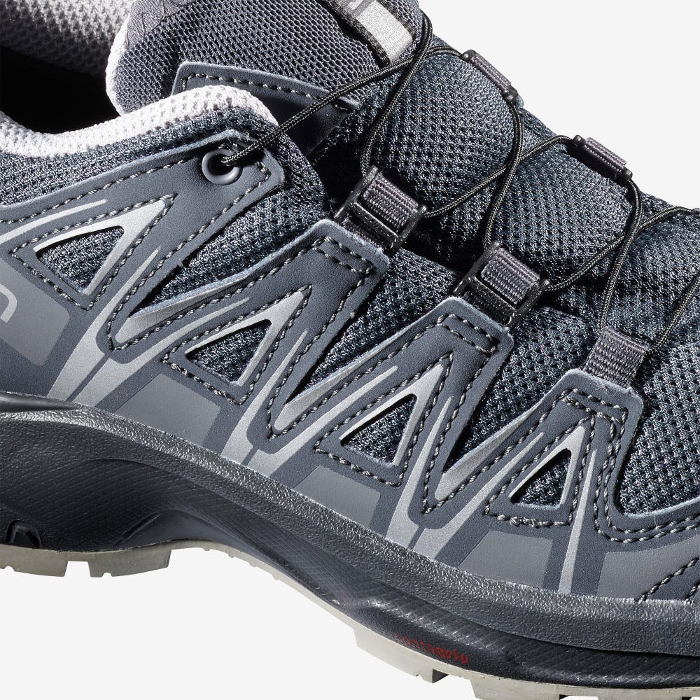 Kids' Salomon XA PRO 3D CSWP NOCTURNE J Trail Running Shoes Grey/Navy | ASHD-51032