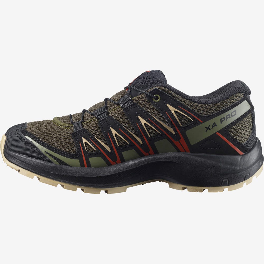 Kids' Salomon XA PRO 3D J Hiking Boots Olive | LFAQ-37561