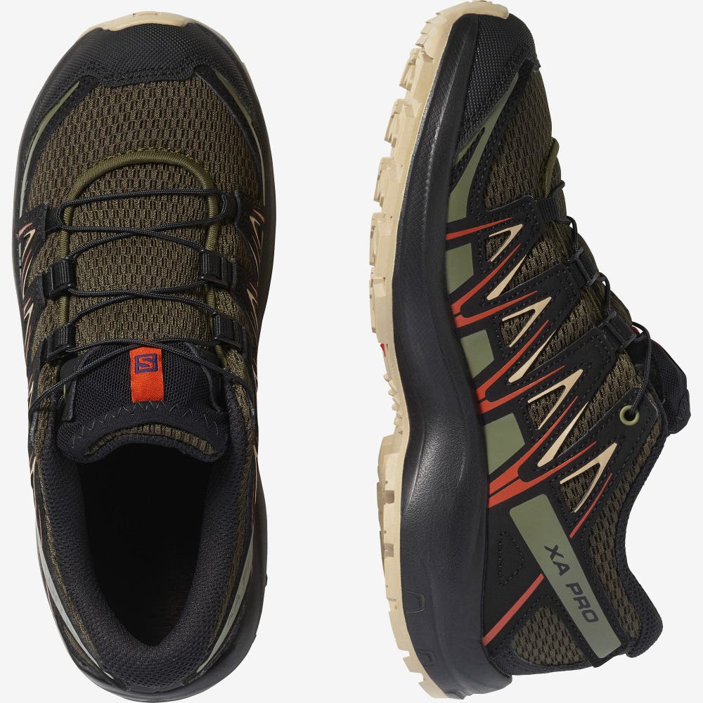 Kids' Salomon XA PRO 3D J Hiking Boots Olive | LFAQ-37561