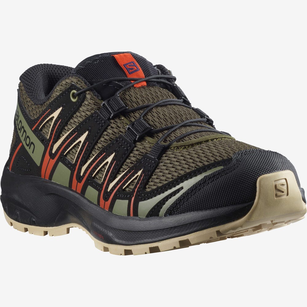Kids' Salomon XA PRO 3D J Trail Running Shoes Olive | IVLK-06934