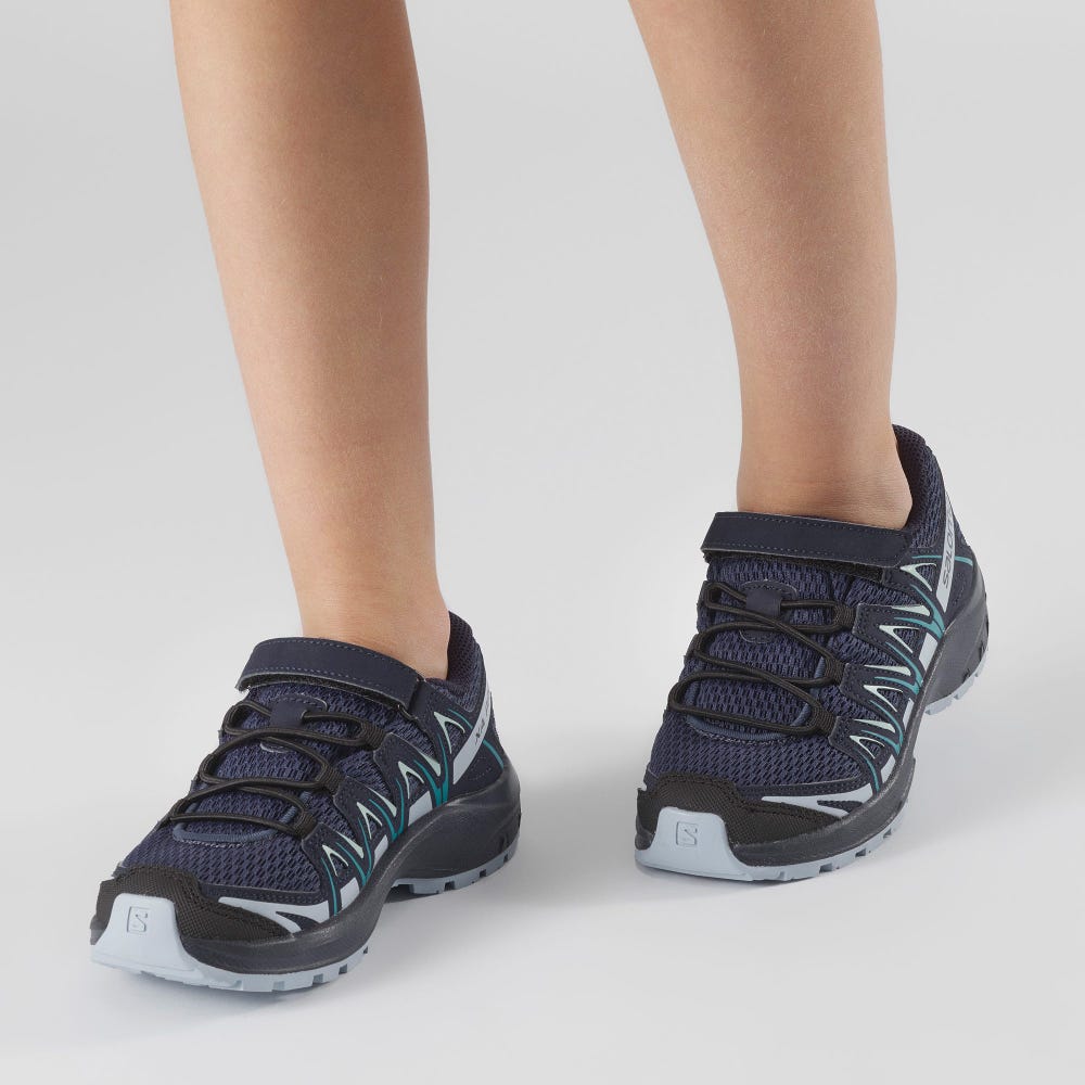 Kids' Salomon XA PRO 3D K Hiking Boots Blue/White | CNRV-27405