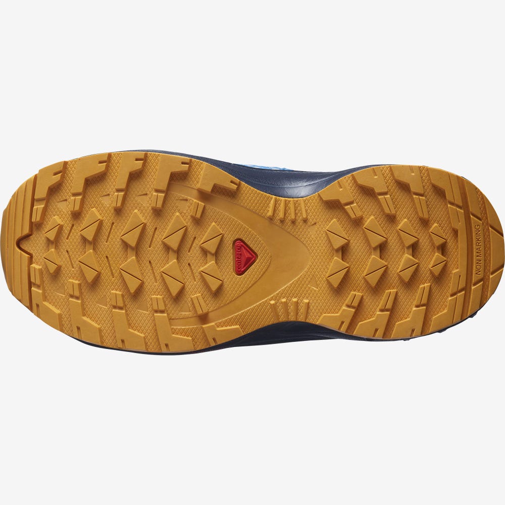 Kids' Salomon XA PRO V8 CLIMASALOMON™ WATERPROOF Trail Running Shoes Blue/Navy | EGMH-10782