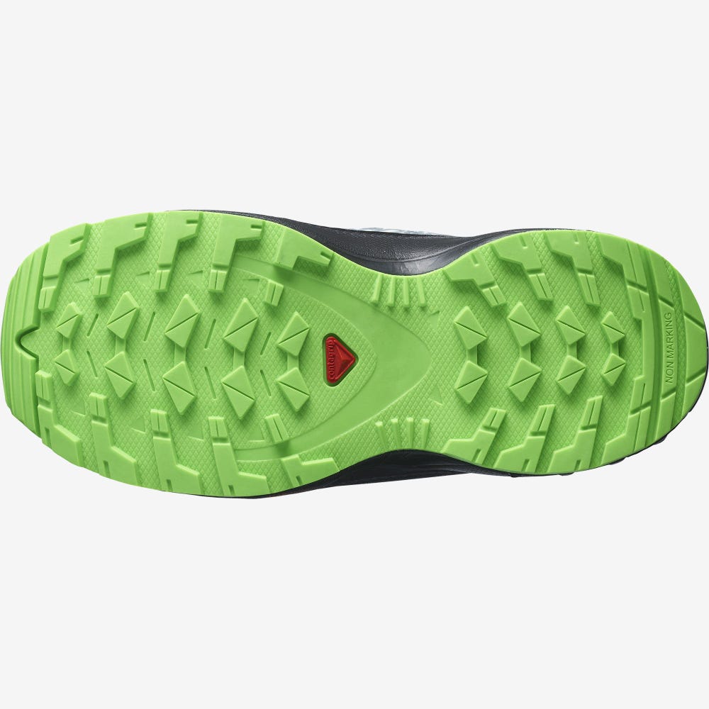 Kids' Salomon XA PRO V8 CLIMASALOMON™ WATERPROOF Hiking Boots Black/Green | GTZL-27596