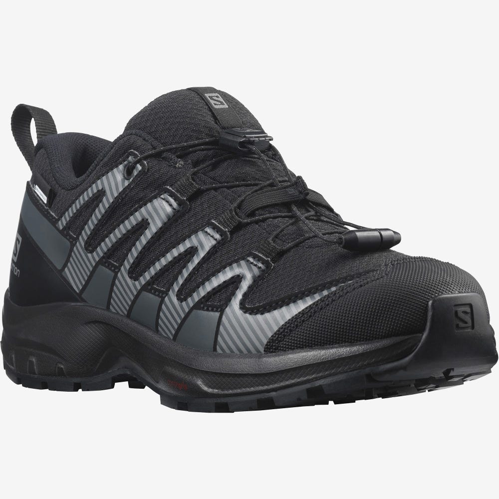 Kids' Salomon XA PRO V8 CLIMASALOMON™ WATERPROOF Hiking Boots Black | KJEV-80912