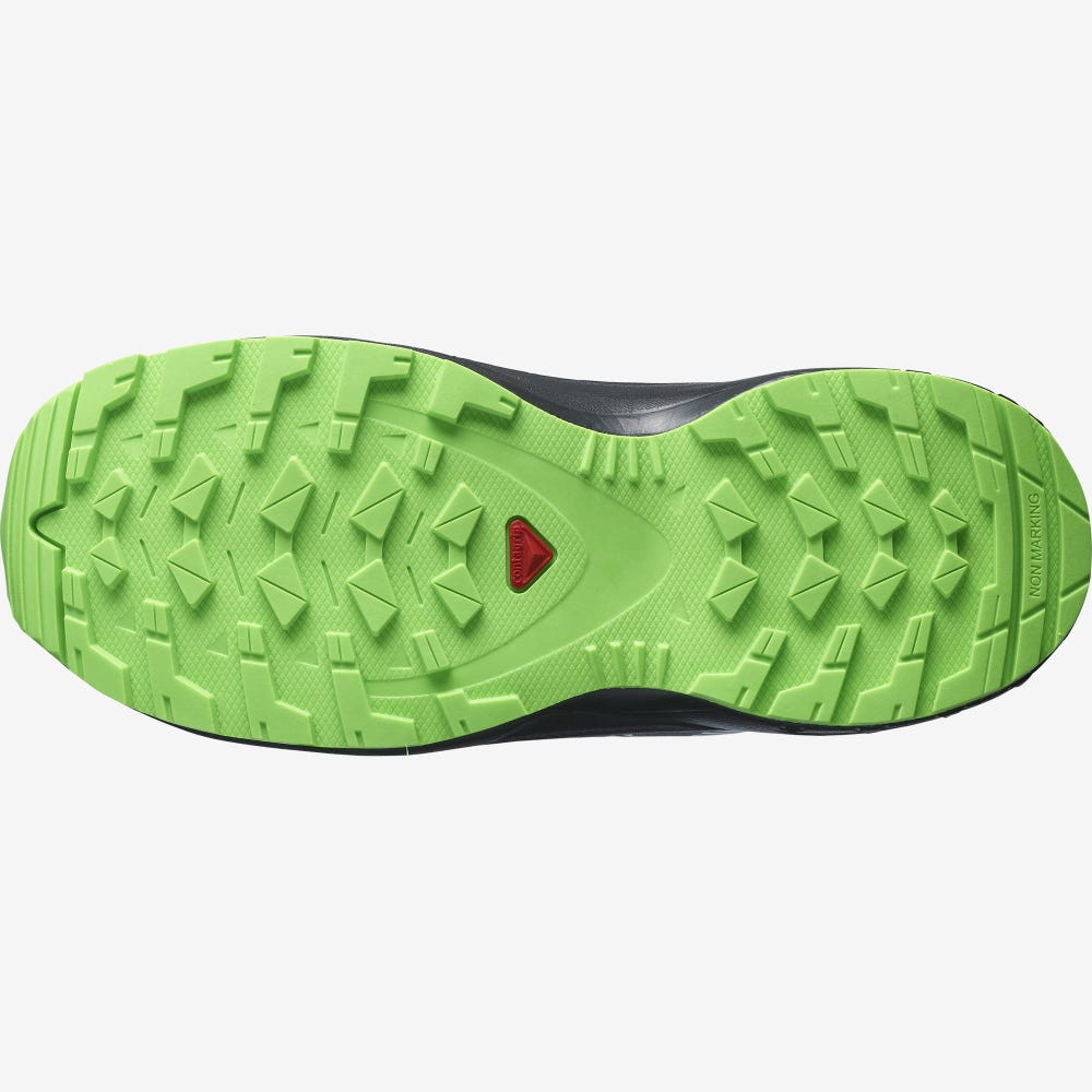 Kids' Salomon XA PRO V8 CLIMASALOMON™ WATERPROOF Hiking Boots Black/Green | NUJD-03586