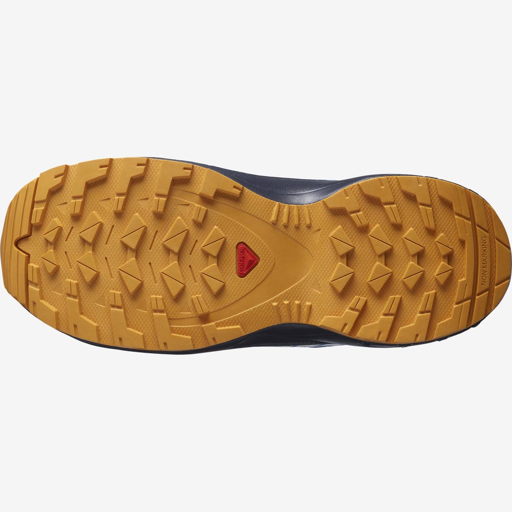 Kids' Salomon XA PRO V8 CLIMASALOMON™ WATERPROOF Trail Running Shoes Blue/Navy | YZFN-26817