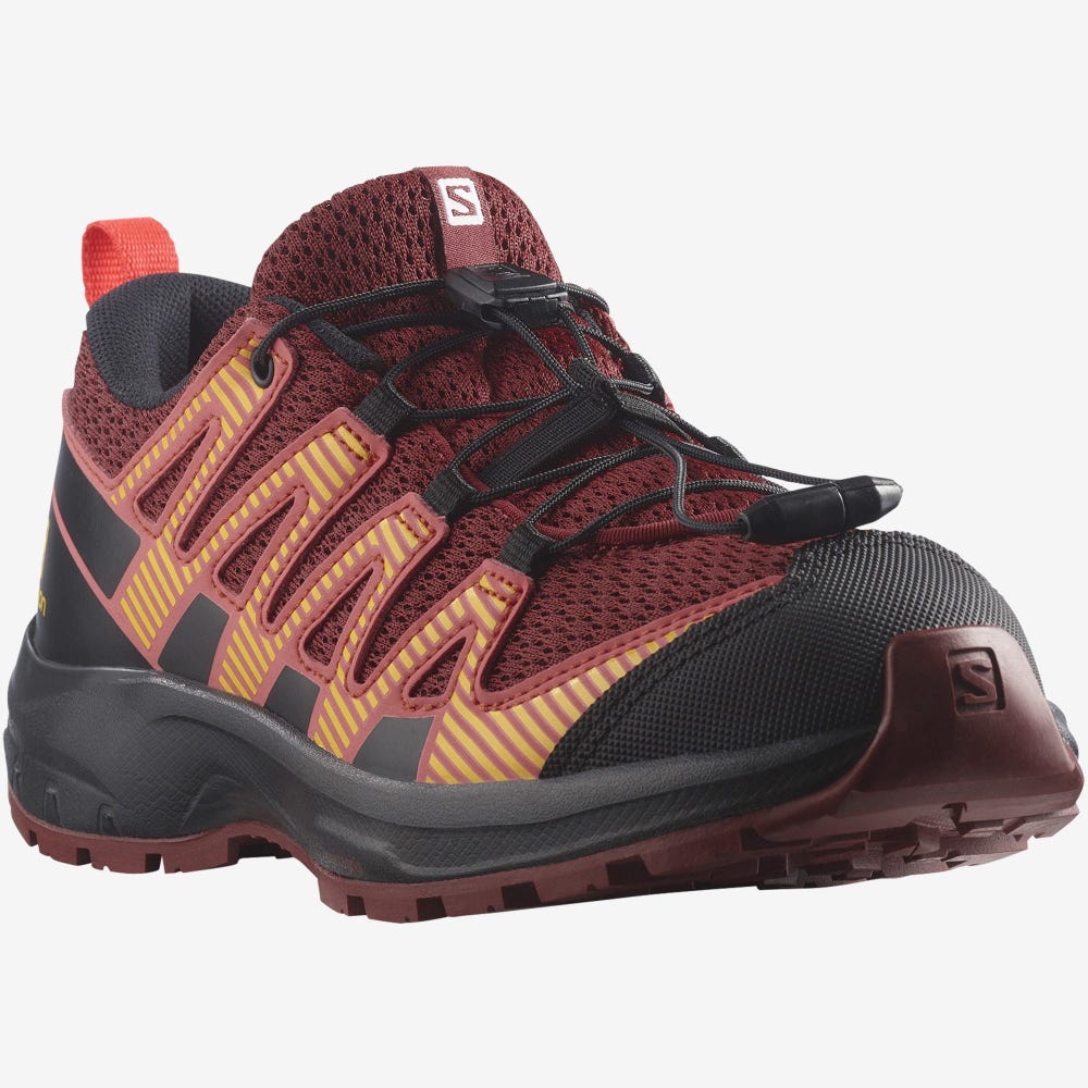 Kids' Salomon XA PRO V8 Hiking Boots Red/Black/Red | YZBQ-86054