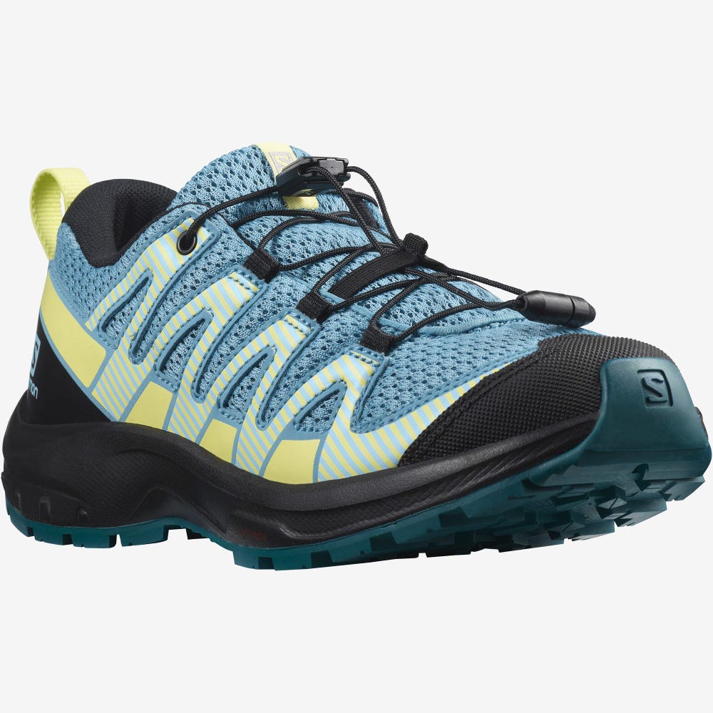 Kids' Salomon XA PRO V8 Trail Running Shoes Blue/Black | FPOK-36978