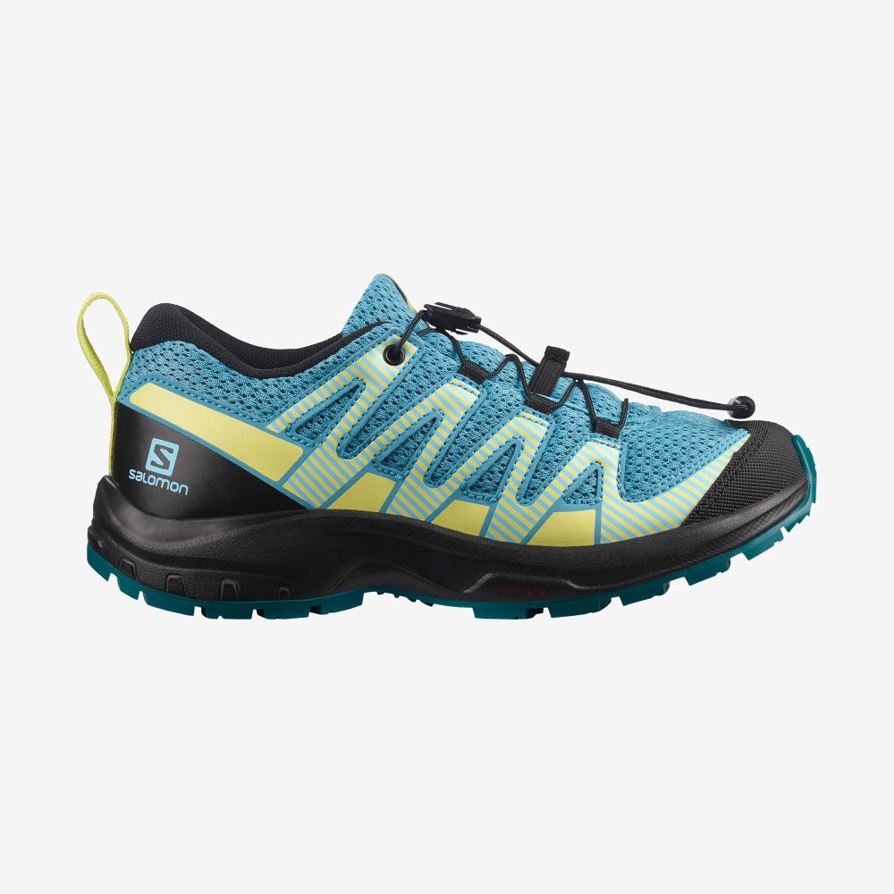 Kids\' Salomon XA PRO V8 Trail Running Shoes Blue/Black | FPOK-36978